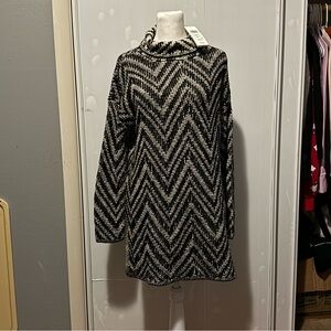 Chevron alpaca / cotton knit sweater